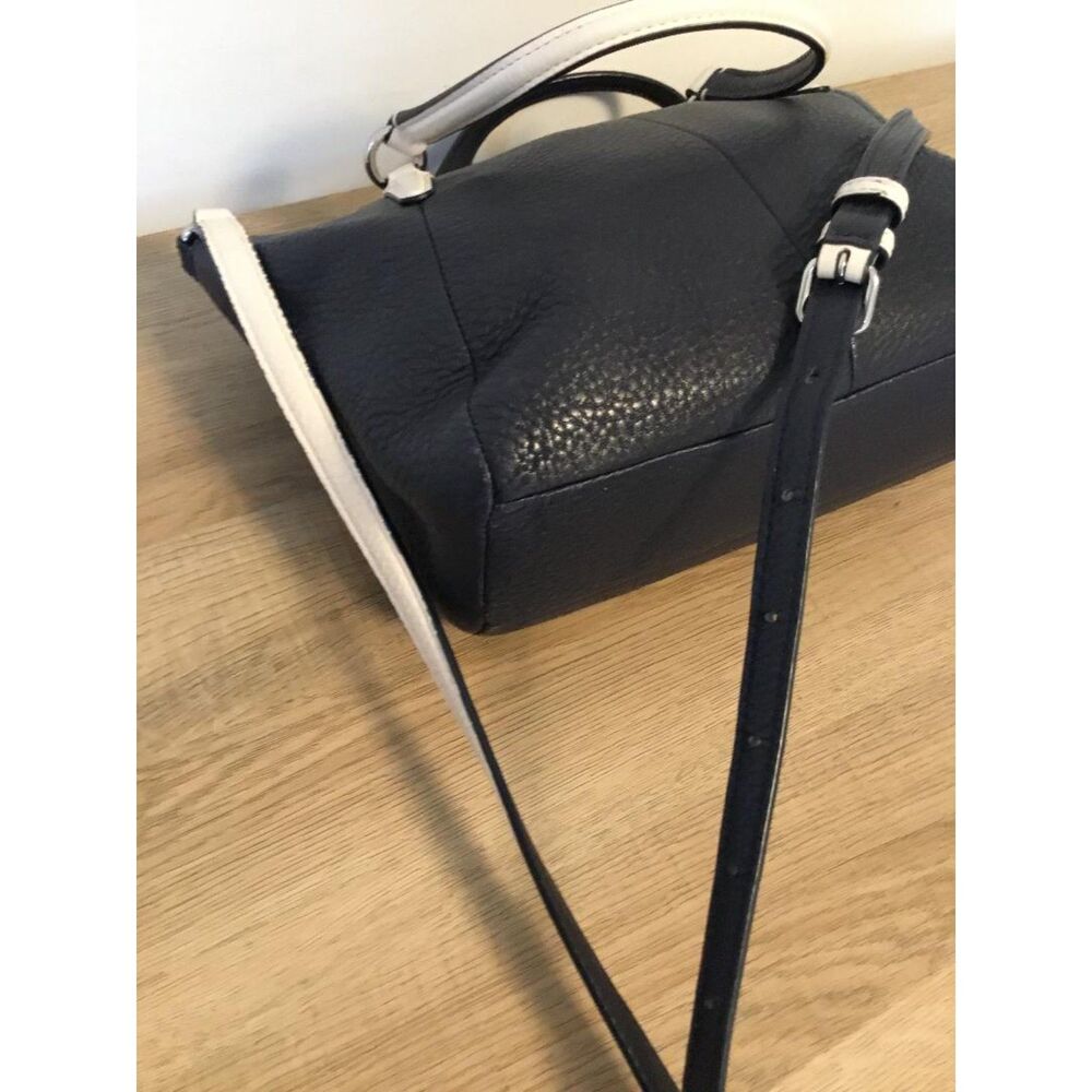 Coach Mini Kelsey Satchel Crossbody in Navy Pebbled Leather, White trim F59853 - Picture 8 of 10
